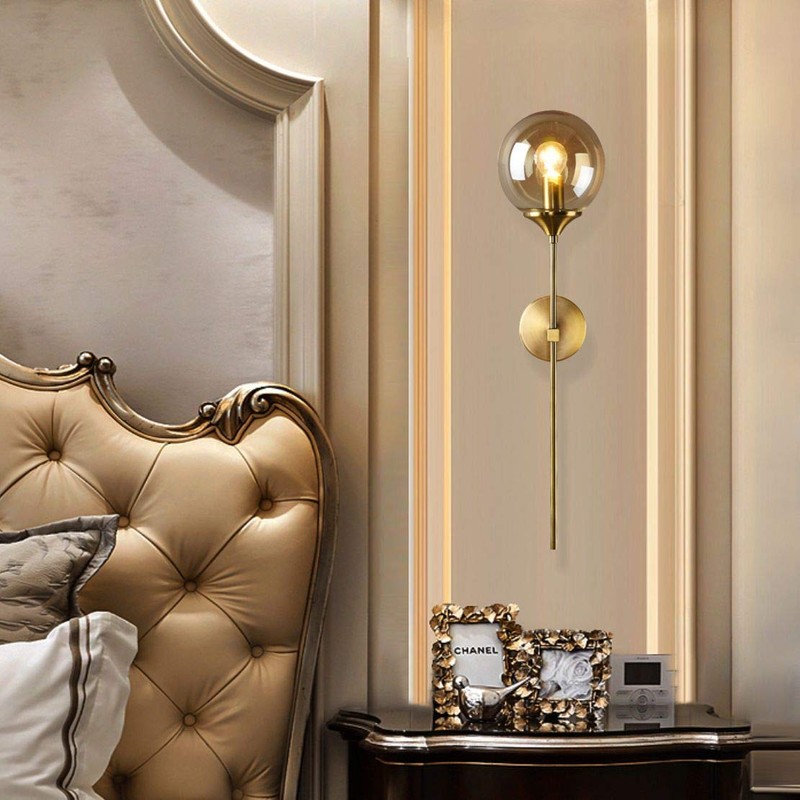 KCO Lighting Replacement Glass Globe Shade,Modern Amber Lampshade Glass Accessories