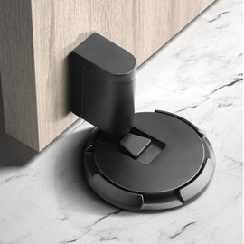 VACNEA Windproof Door Stopper, Heavy Duty Doorstops, Height Adjustable Mechanical Door Catch Holder Keep Door Open, No Drilling with Screws and Adhesive, 1Pack, Black