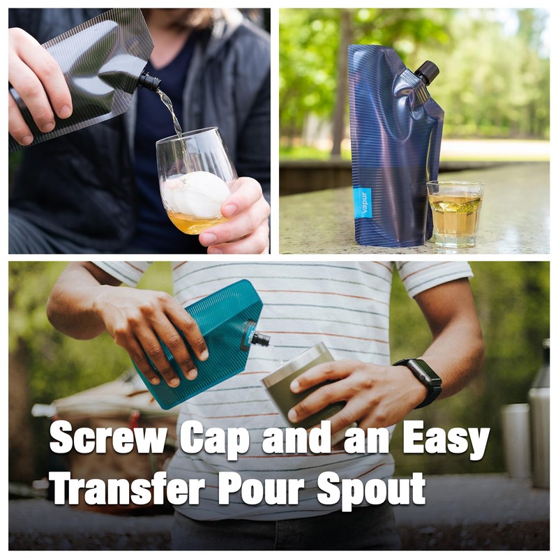 Vapur After Hours Portable Flask, Discrete Collapsible Flask with Pour