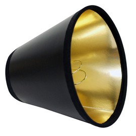 TREATLIFE HOME Hardback Chandelier Lampshade Set of 6, Black Animal Hide with Gold Lining for Table Lamps, 3" Top x 4" Bottom x 4" Height