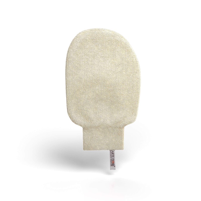 Exfoliating Glove Made of Nettle and Cotton Fiber, Colour Natural