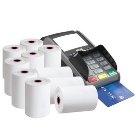 iSOUL 57 x 40mm Till roll, Card Machine Paper Rolls, 10-Pack POS, PDQ Rolls, Thermal Receipt Printer Rolls for Credit Card Machine Rolls, EPOS Compatible with Clover Flex Verifone Ingenico Paypoint