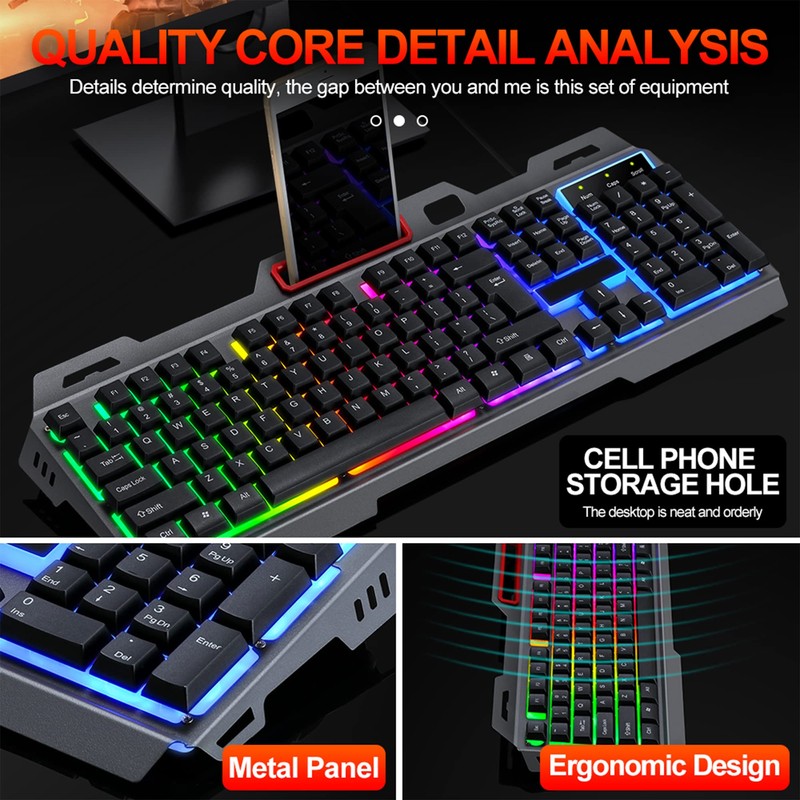 Gaming Keyboard And Mouse PC RGB Backlit Keyboard Rubber Keycaps