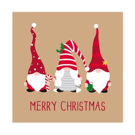 Eurowrap Pack of 12 Assorted Brown Kraft Christmas Cards Xmas Gonk, 2 Designs Christmas Wishes and Merry Christmas Eco Friendly Packaging 100% Recyclable