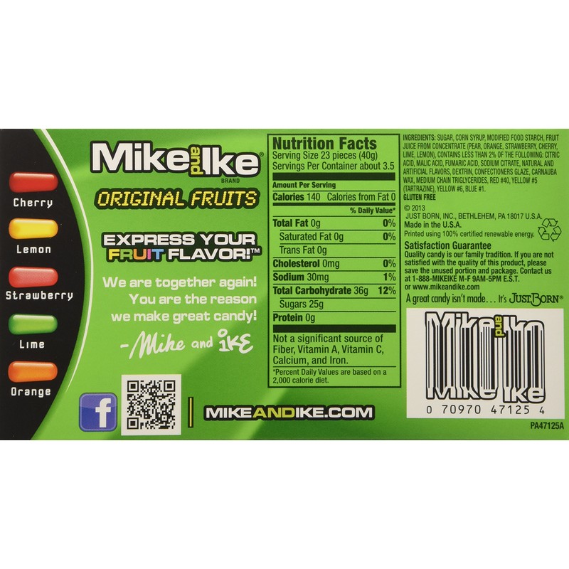 Mike and Ike Original Fruits 5.5oz Box, 2 Boxes by