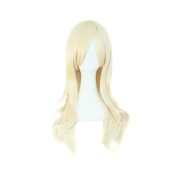 MapofBeauty 28" 70cm Long Curly Hair Ends Costume Cosplay Wig (Light Blonde)