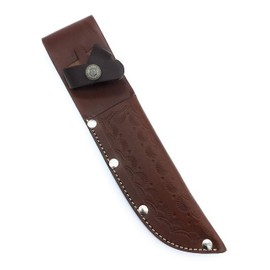 10.5" long custom handmade leather sheath for 5"—5.5" cutting blade knife