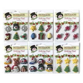Buttons Galore and More Collection of Christmas Shank Buttons for DIY Crafts, Scrapbooking, Sewing, Cardmaking & Other Projects – 36 Pcs