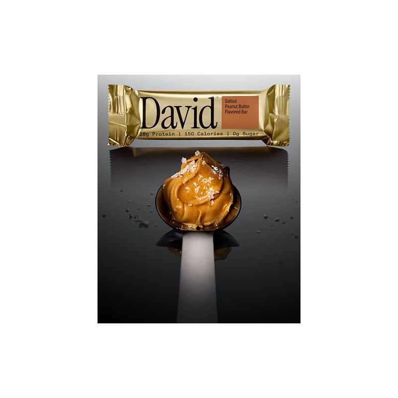 David, Barra de proteínas, mantequilla de maní salada, paquete de