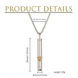 TJUSPIRIT Hoki Necklace Yoga Breath Chain Stainless Steel Breathing Necklace Stress Relief Necklace for Pressure Relief Reduces Anxiety Relaxation Meditation Gift Ideas, Stainless Steel