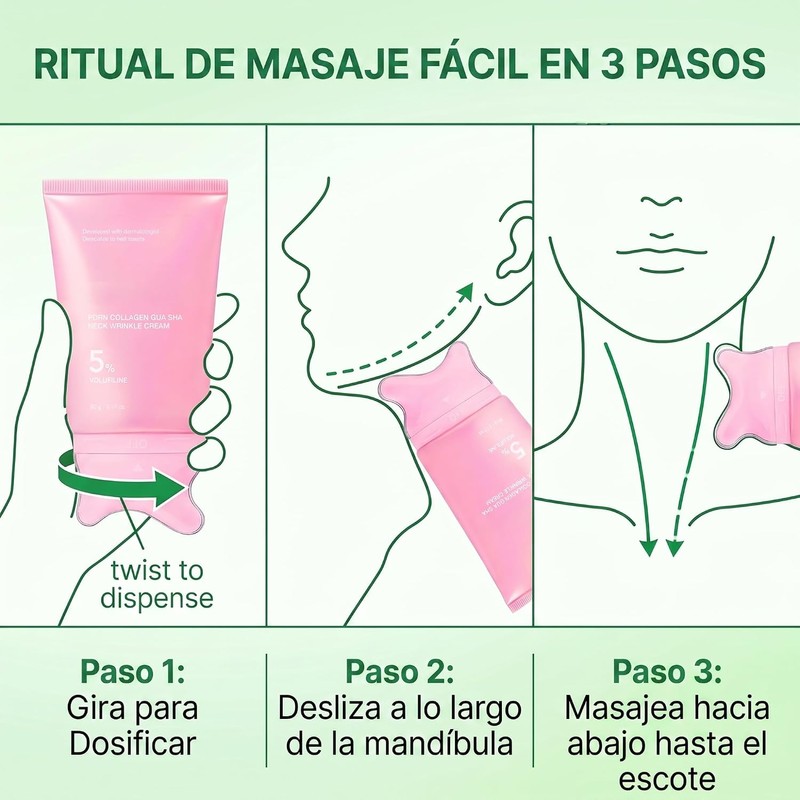 Crema para Cuello con PDRN y Gua Sha, Colágeno, 90