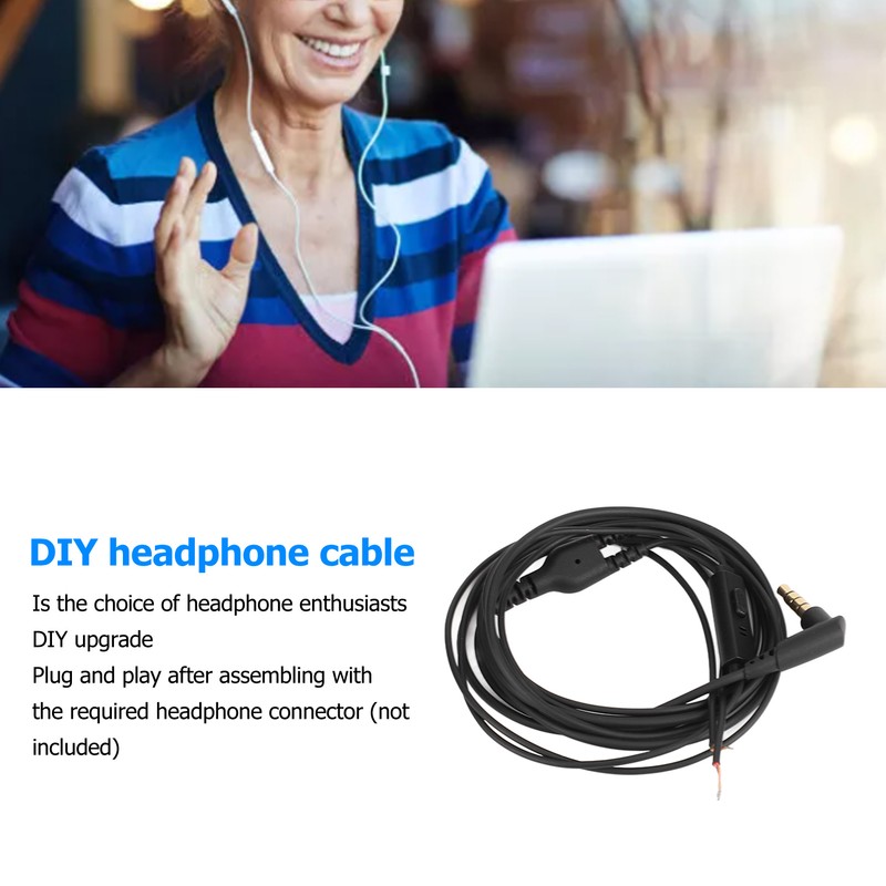 2Pcs Earphone Repair Cable Oxygen Free Copper 3.5mm Lossless 1.2m