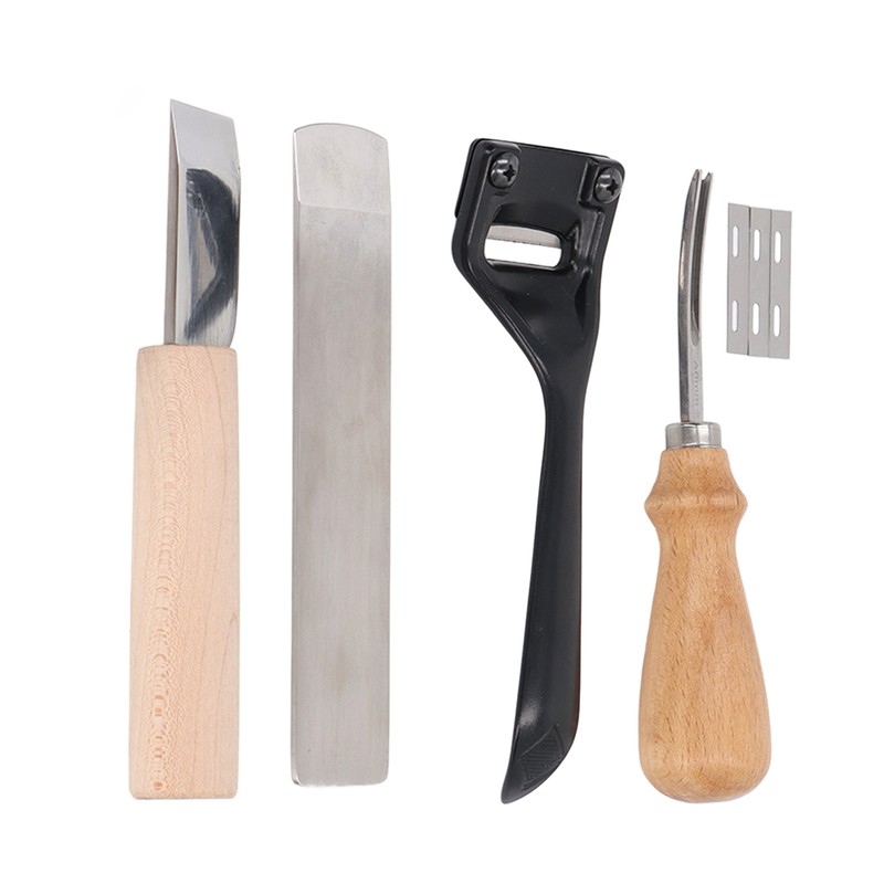 Metal Leather Skiver Set Easy Cutting Incisive Curved Handle Safety