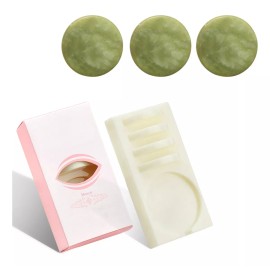 Mouyic 3 Piedra Jade + Base Para Aplicacion De Pestañas Color Verde Espesor 1 Mm Largo 1 Mm Tipo De Curvatura C