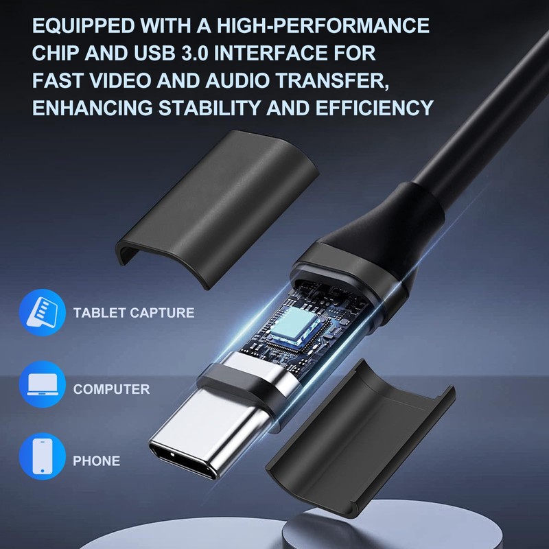 Guermok 4K USB3.0 Video Capture Card with PD 100W, 4K@60FPS