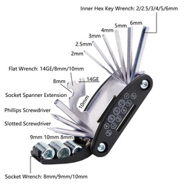 Bicycle Repair Kit Repair Kit, 16-in-1 Tools Bicycle Repair Kit with Mini Pump On the Go Multitool Saddle Bag for Bicycle Accessories Ebike Kit Mountain Bike Repair Kit Set A