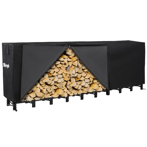 Werph 12FT Firewood Rack Outdoor,Heavy Duty Firewood Storage Rack,Outdoor Firewood