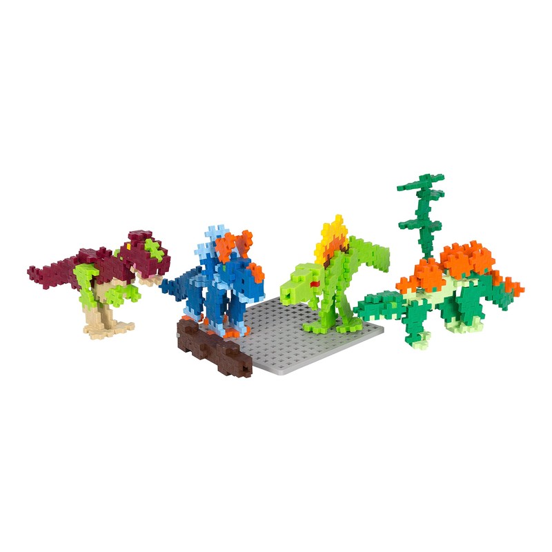 Plus-Plus 7266 Ingenious Construction Toy, Dinosaur Mix, Bundle of 4