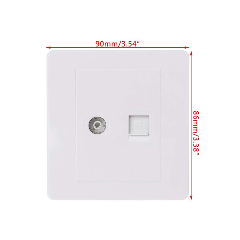 Faguo RJ45 Network Adapter+TV Antenna Coaxial Wall Mount Output Faceplate