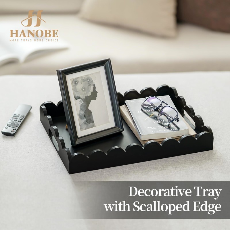 Hanobe Decorative Tray Coffee Table for Entryway Decor