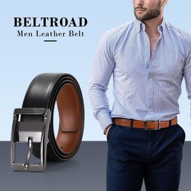 BELTROAD Mens Belt for Jeans Genuine Leather Belt for Work Business Alloy Buckle Casual Dress Belt for Men Gift Belts
