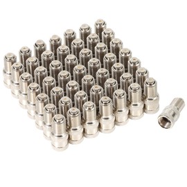 ST Shengtuo V2B Double Seal Valve Stem Cap, Suitable for high pressure truck car RV bus tire valves, brass nickel-plated material, double protection，Pack of 50