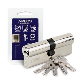 APECS SM-60 (30/30) Profile Cylinder Lock for Door Lock Front Door with 5 Keys