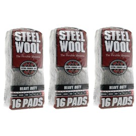 Homax Products - 3PACK 4 Steel Wool Extra Coarse 16 Pads (106607-06 - Three Set of 3 Pack (48 Pads))