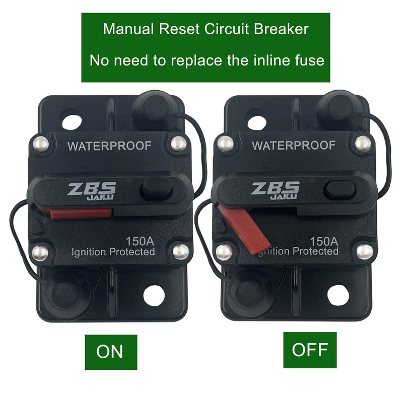 ZBSJAKU 150A Circuit Breakers with Reset Switch Fuse Holder Auto