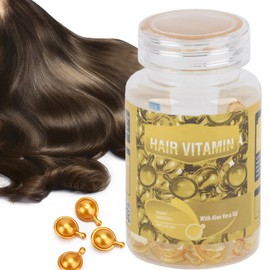 Kapseln Für Die Haarpflege, Haar Vitamin Serum Kapsel, 30 Stück Haarpflege Vitamin Kapseln Feuchtigkeitsspendende Anti Frizz Haarschäden Reparatur Ätherisches Öl für Haarreparatur und Pflege(gelb)