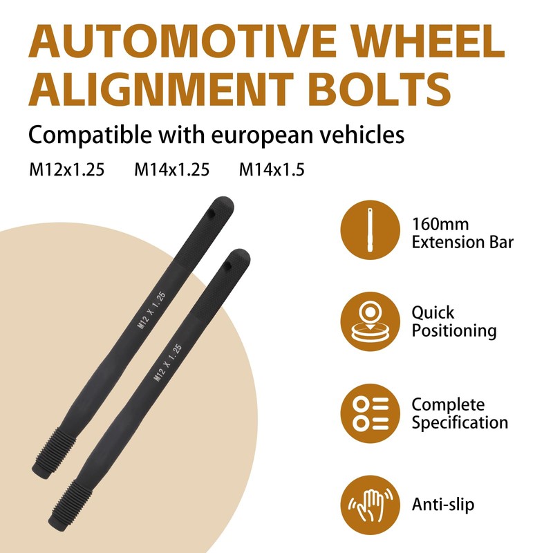 LALAGO 2-Piece Stainless Steel Wheel Assembly Aid Set, M12 x