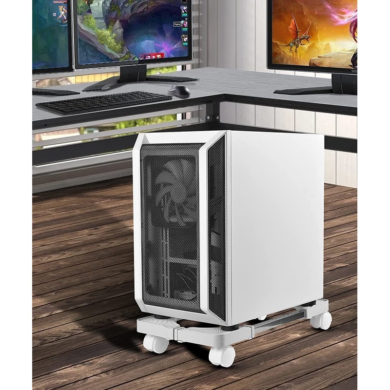 YOSE Computer Tower Stand, Adjustable Mobile CPU Stand with Rolling