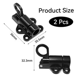 Pack of 2 Automatic Locking Door Latches, Aluminium Alloy Door Bolt with Screws, Self-Closing Latch for Doors, for Windows, Cupboard Doors, Balcony Doors, Garden Doors (Black)