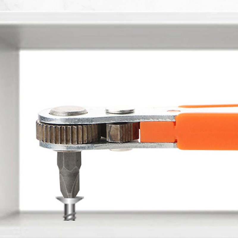 Voarge 1/4 Inch Magnetic Ratchet Wrench with 10 Screwdriver Bits