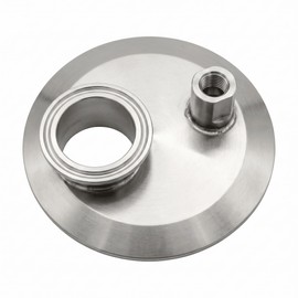 SENFUID 4" Sanitary Blind Plate End Cap 1.5" Tri-Clamp x1/4" FNPT