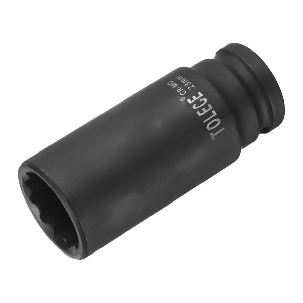 sourcing map 1/2-Inch Drive 23mm 12-Point Deep Impact Socket, CR-MO