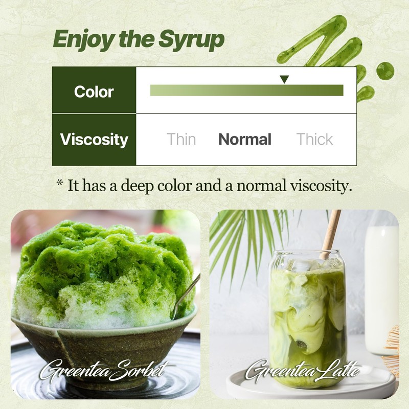 [Nokchawon] Matcha Syrup Flavors, Green Tea Syrup for Drinks, Matcha