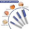 UTRUSTTO Professional Double Flute Straight Router Bits 1/4 Inch Shank,