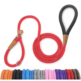 lynxking Recall Lead for Dogs, Dog Lead, Slip Lead for Small, Medium, Large Dogs (Red, Pull Stop - 1.3 cm x 180 cm)