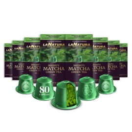 La Natura Lifestyle BIO Mighty Matcha, 80 Teekapseln aus Aluminium, kompatibel mit Nespresso®³ Kapselmaschinen, reines Naturprodukt, köstlicher Matcha auf Knopfdruck, made in switzerland