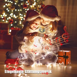 Wholede Crystal Ball Music Box, Wooden Music Box with 360° Rotating, Warm Projection Function, Soothing Music, LED Moon Lamp, Gift for Women, Birthday Gift