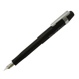 Lanxivi Aluminum Fountain Pen Matte Black,Medium Pocket Pen,Bullet Shape, for Business Signature in Metal Gift Box
