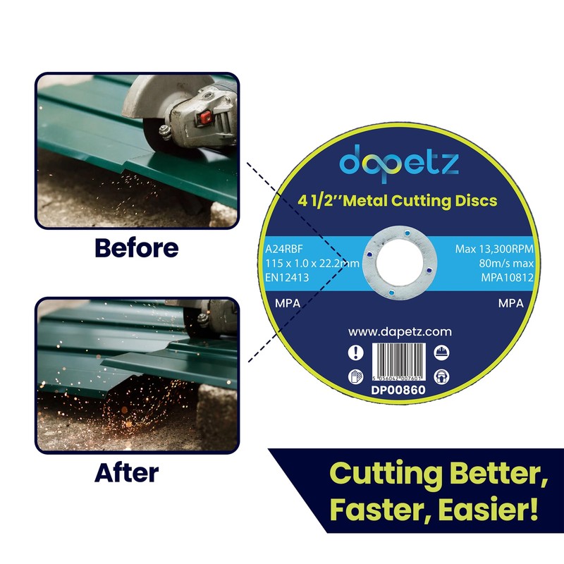 Dapetz ® 4.5" Ultra-Thin Metal Cutting Discs (115mm) for Angle