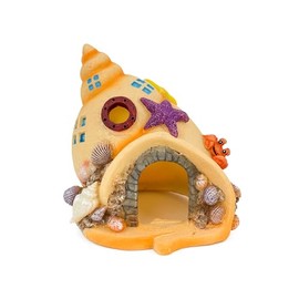 Aqua Care Shell House Aquarium Decor Ornament, Orange, 11cm - Suitable for All Aquariums and Fish Tanks, Aquatic-Safe, Fish Tank Accessories, Aquarium Decoration