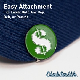 ClubSmith® Animal Golf Ball Marker with Magnetic Hat Clip, Funny Cute Cat & Dog, Premium Alignment Putting Mark, Golf Accessories & Gifts for Men and Women (Money Coin)