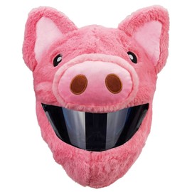Motorcycle Helmet Cover Crazy Fun Easy to Install Dust Cap for Fun Rides and Gifts Cartoon Protective case for Motorcycle Helmet（Helmet not Included (Pink Pig)