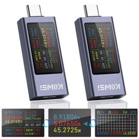 diymore 2PCS USB Tester Meter USB-C Current Meter Current Voltage Power Meter With Curve Display