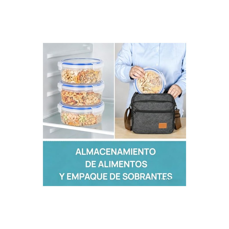 3Pk Contenedores para Alimentos, Con Tapas Sellado Antifugas