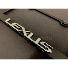 License Plate Frame Shop 1xLexusSTYLE 3D Emblem BLACK Stainless License Plate Frame RUST FREE + S.Cap