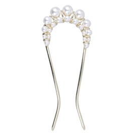 Miaomyao Hair Ornament, Japanese Kimono, Sleeve Flower, Pearl, Gold, U-shaped Hair Accessory